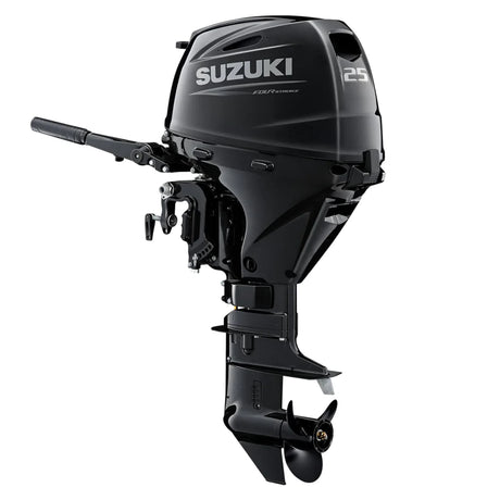 25 horsepower suzuki outboard engine in black