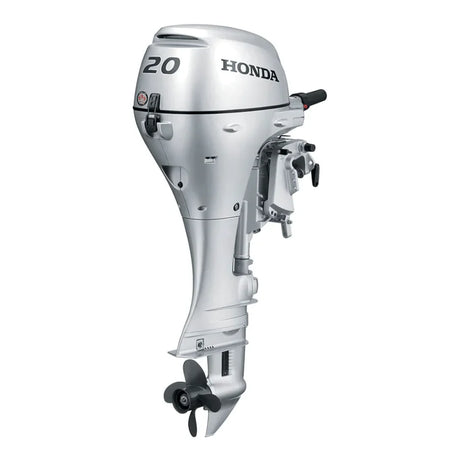 new honda outboard motor in grey