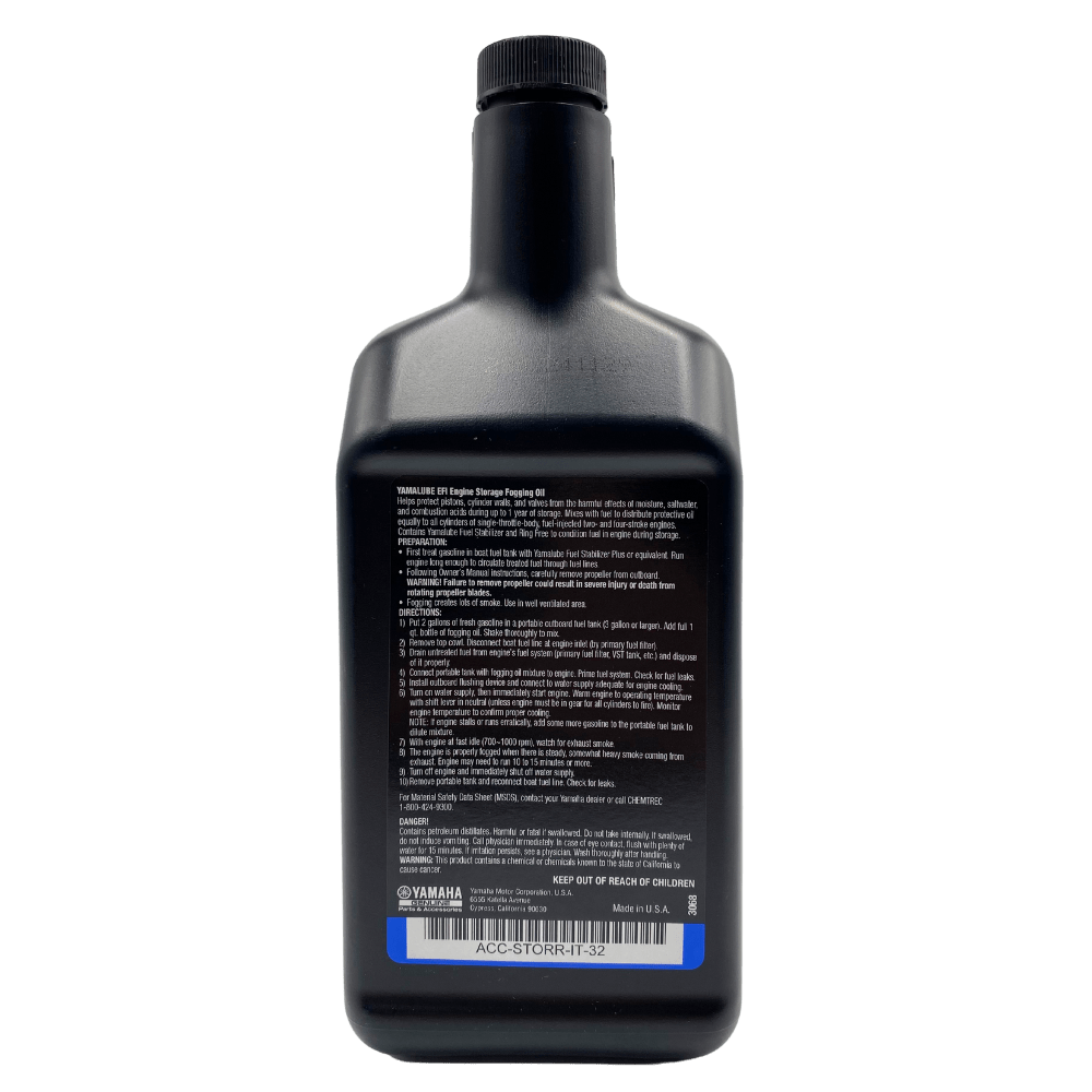 YamaLube EFI Engine Storage Fogging Oil Label