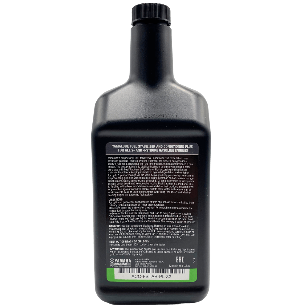 YamaLube Fuel Stabilizer & Conditioner Plus Label 32 oz