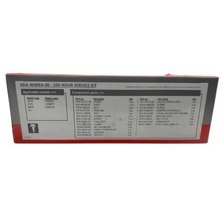Yamaha 100Hr Service Kit Item List 6DA-W006A-00