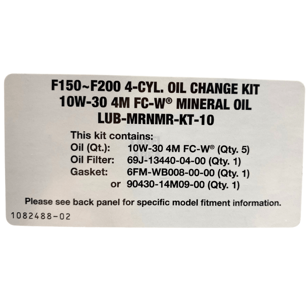 Yamaha Oil Change Kit Label F150-F200, 10W30 LUB-MRNMR-KT-10