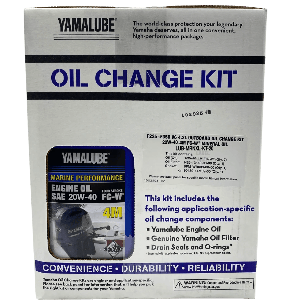 Yamaha Oil Change Kit Box F225-F350 V6, 20W40 LUB-MRNXL-KT-20