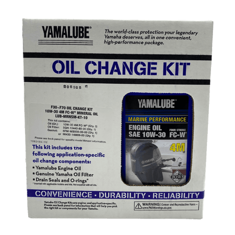 Yamaha Oil Change Kit Box F30-F70, 10W30 LUB-MRNSM-KT-10