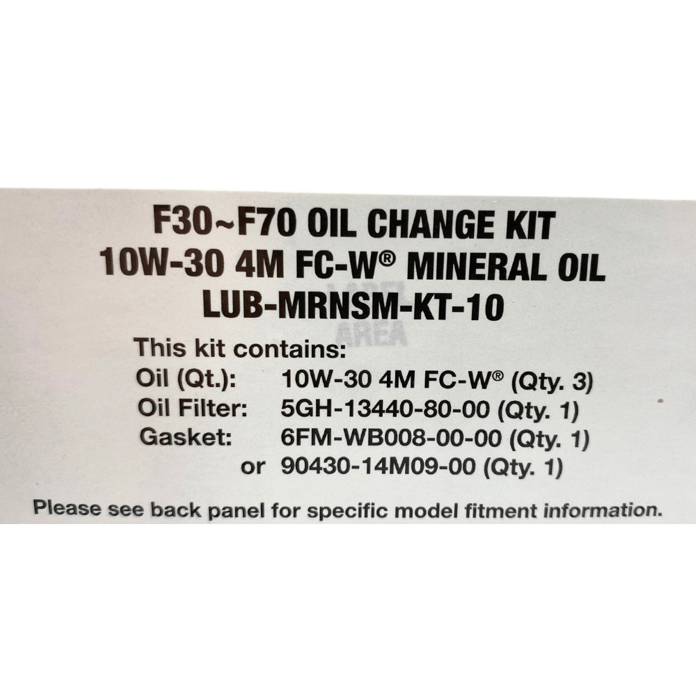 Yamaha Oil Change Kit Label F30-F70, 10W30 LUB-MRNSM-KT-10