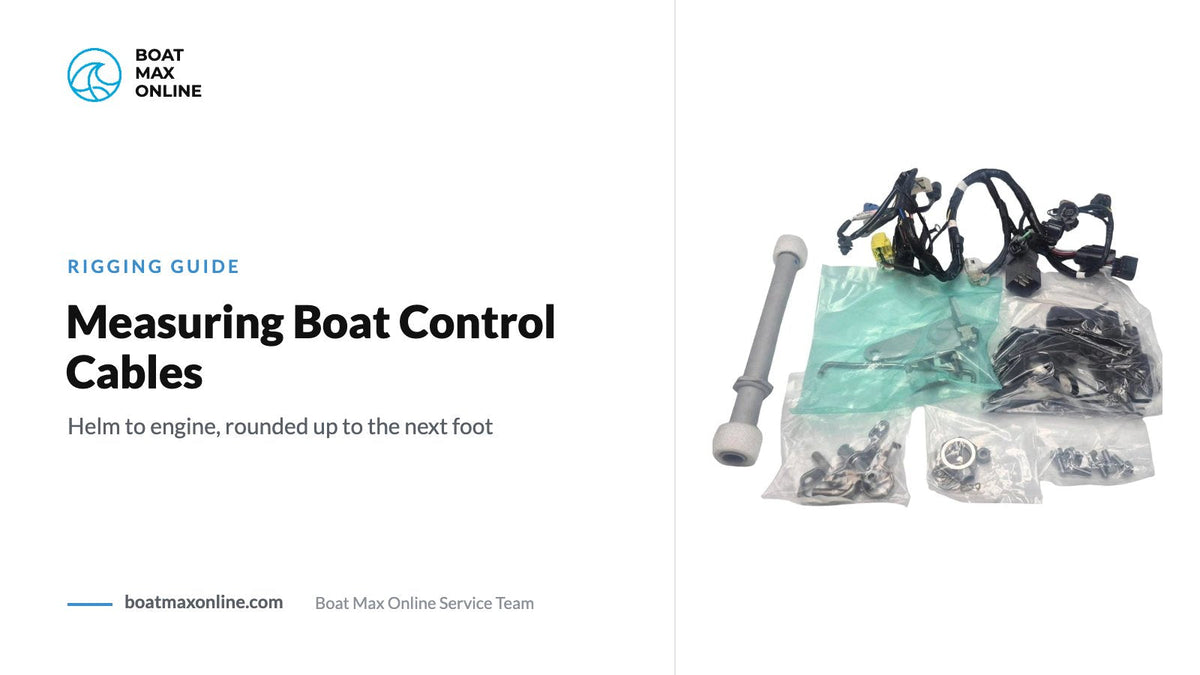 Remote control box and control cables beside the title Measuring Boat Control Cables