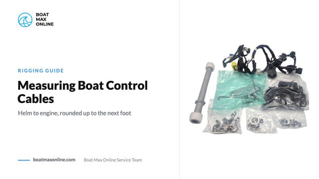 Remote control box and control cables beside the title Measuring Boat Control Cables