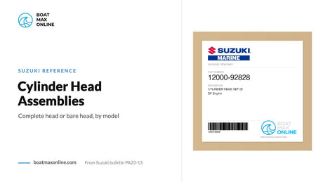 Suzuki part label for cylinder head set 12000-92828 beside the title Cylinder Head Assemblies