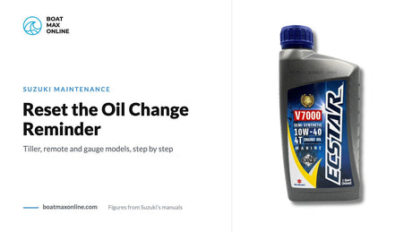 Suzuki ECSTAR oil quart beside the title Reset the Oil Change Reminder