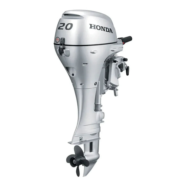 new honda outboard motor in grey
