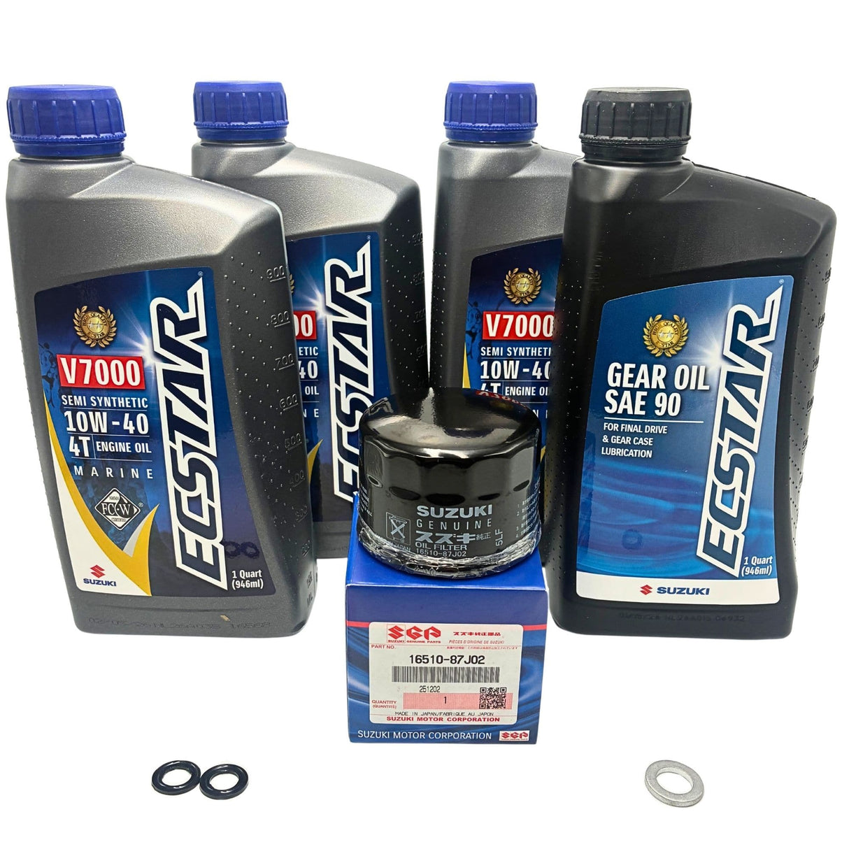 Suzuki Outboard Complete Oil Change Kit - DF25 V-Twin (2006-2014)