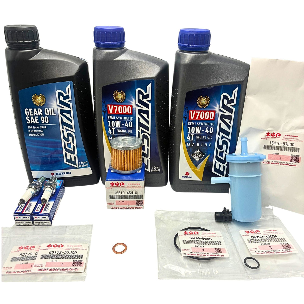 Suzuki Outboard 100 Hour Complete Oil Change Kit - DF9.9B/15A/20A (2013-2017)