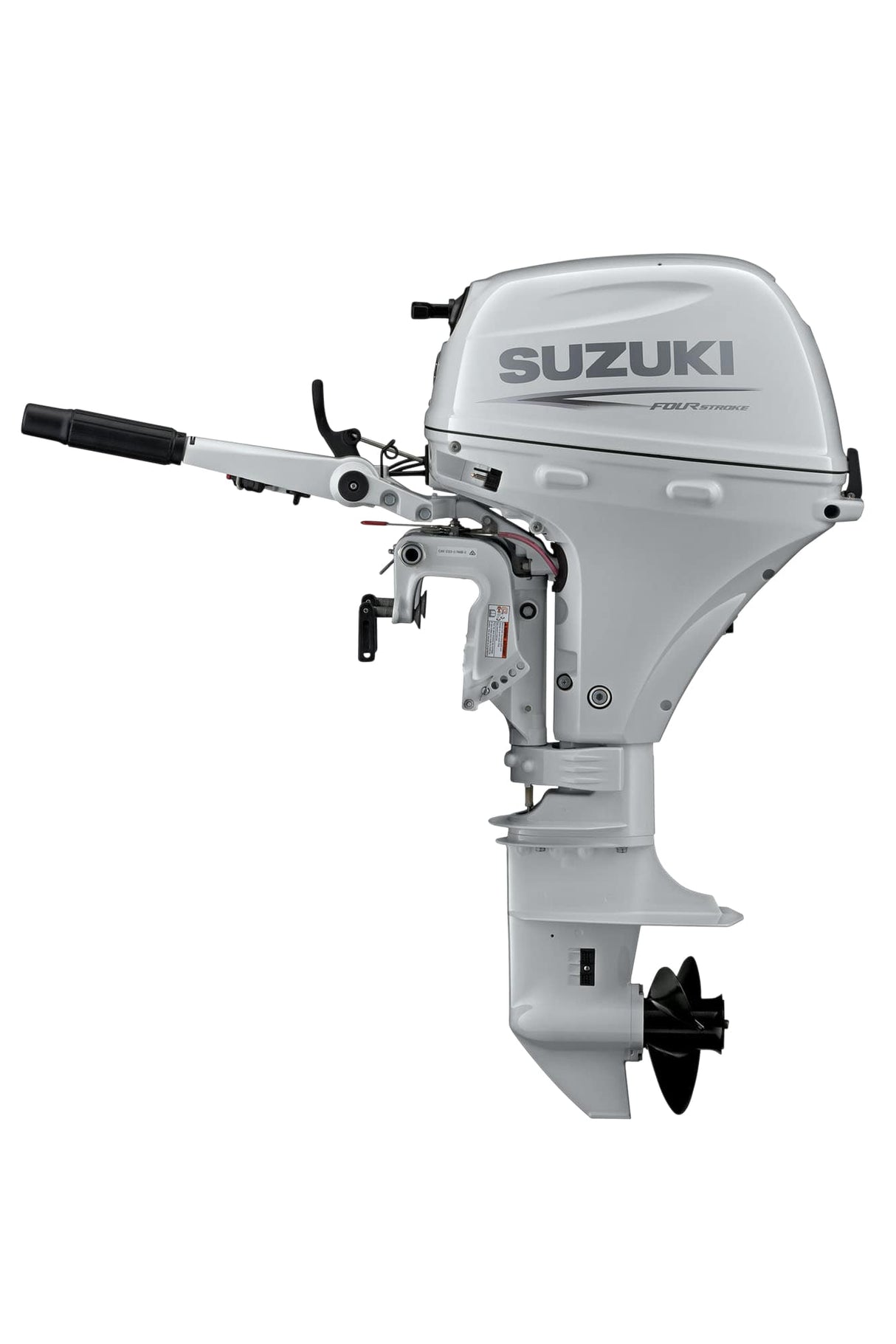 Suzuki 9.9 HP White Tiller Side