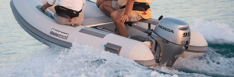 Honda 9.9 on Flexboat Dinghy