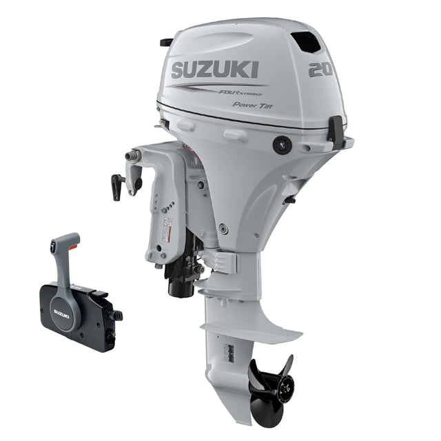 Suzuki 20 HP White Remote Diagonal with Control