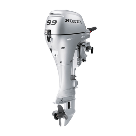 Front view of Honda 9.9 hp outboard motor