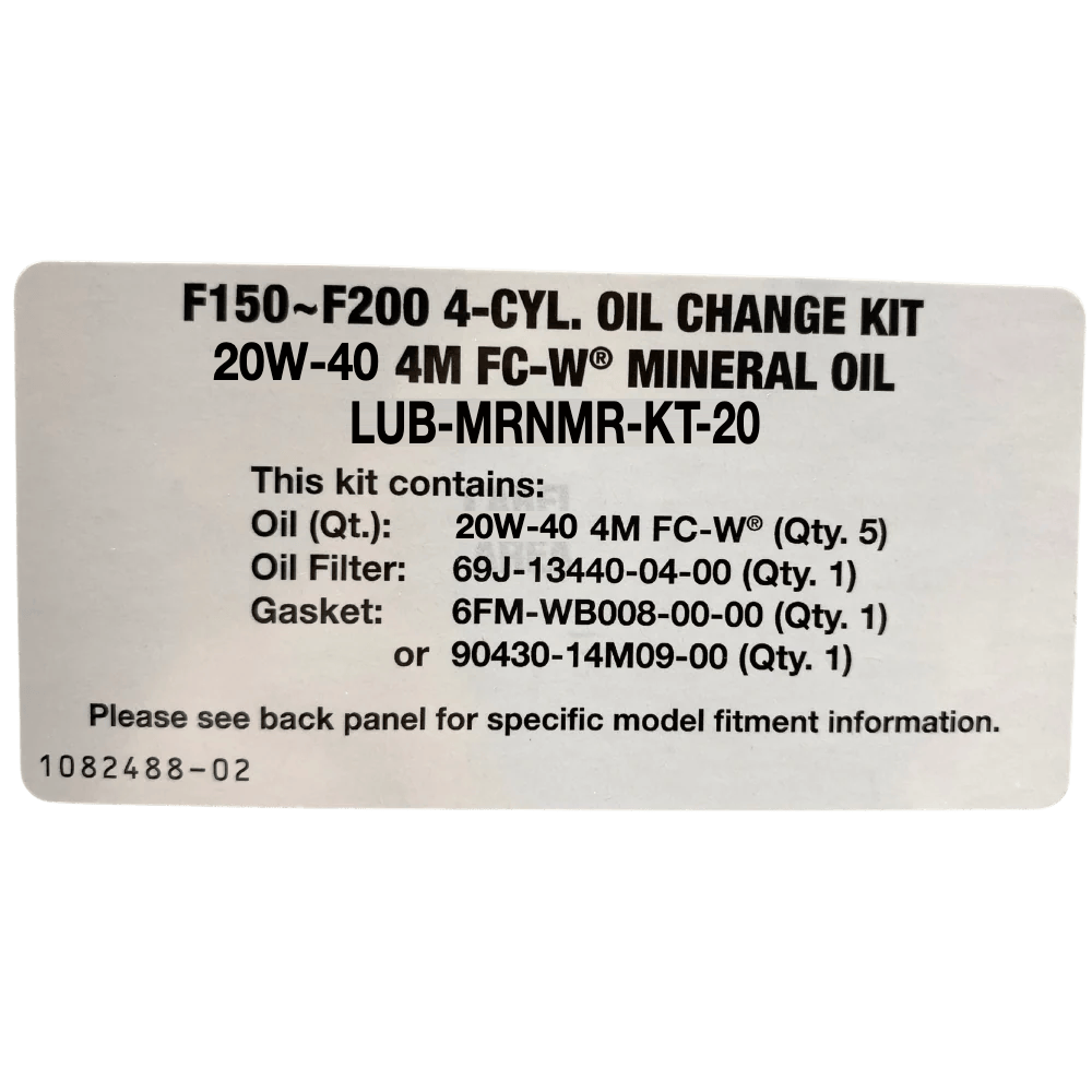 Yamaha Oil Change Kit Label F150-F200, 20W40 LUB-MRNMR-KT-20