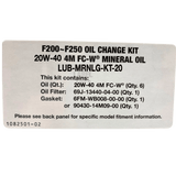 Yamaha Oil Change Kit Label F200-F250, 20W40 LUB-MRNLG-KT-20