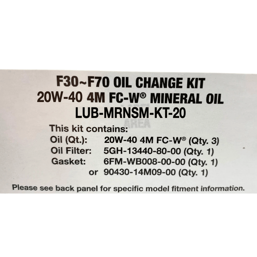Yamaha Oil Change Kit Label F30-F70, 20W40 LUB-MRNSM-KT-20