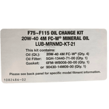 Yamaha Oil Change Kit Label F75-F115, 20W40 LUB-MRNMD-KT-21